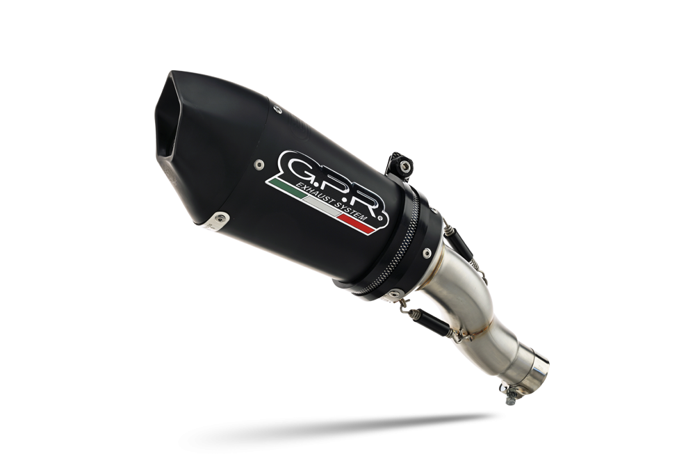 Exhaust compatible with Bmw C650GT 2012-2015, Gpe Ann. Black titanium, Slip-on exhaust including removable db killer and link pipe 