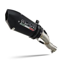 Exhaust compatible with Aprilia RS 457 2024-2025, Gpe Ann. Black titanium, Slip-on exhaust including link pipe and removable db killer 