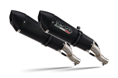 GPR escape compatible con  Ducati Multistrada 620 2005-2007, Gpe Ann. Black titanium, Par de terminales de escape homologados, con db killer extraíbles y tubos de conexión específicos 