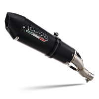 Exhaust compatible with Cf Moto 650 Nk 2021-2024, Gpe Ann. Black titanium, Slip-on exhaust including link pipe and removable db killer 