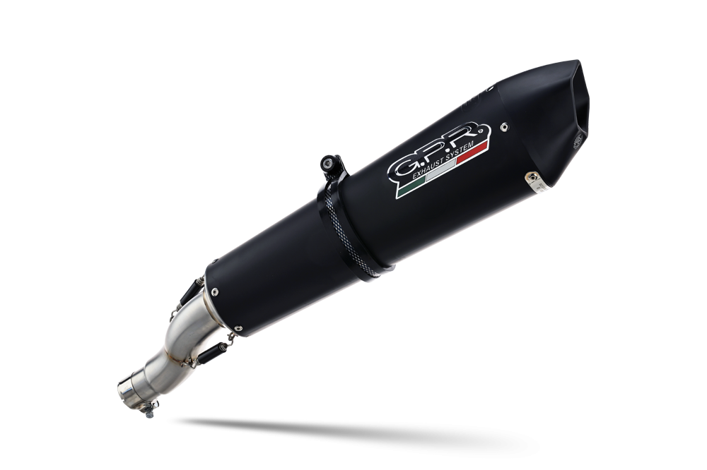 Exhaust compatible with Bmw F800GS Adventure 2016-2018, GP Evo4 Black Titanium, Slip-on exhaust including removable db killer and link pipe 