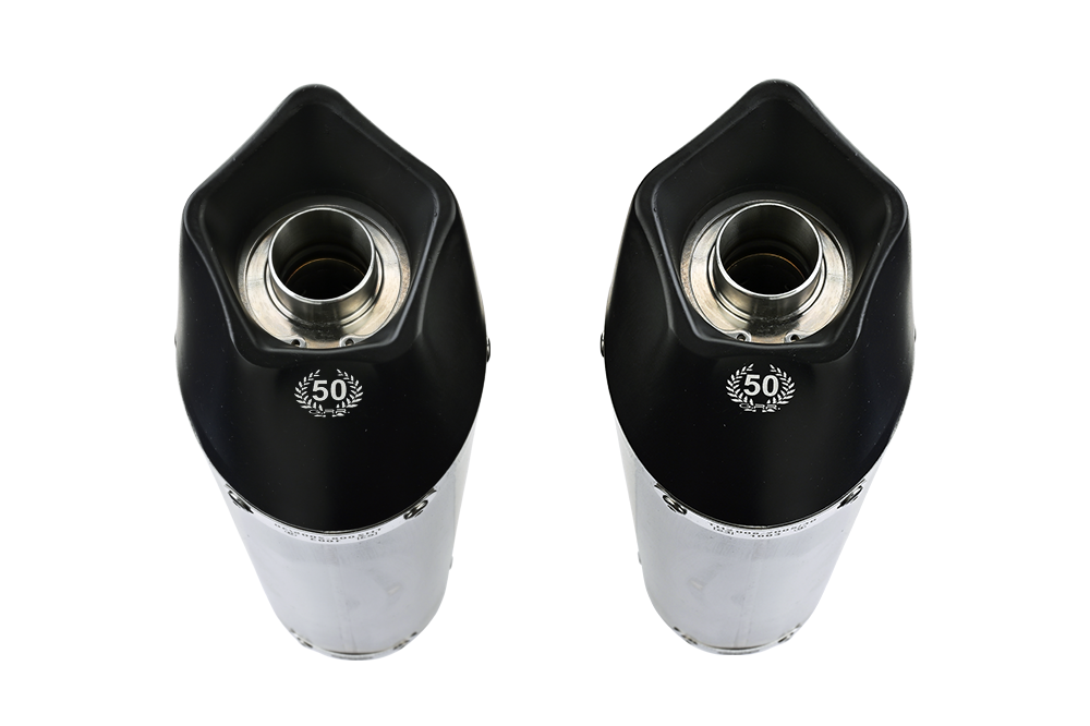 Exhaust compatible with Ducati Hypermotard 1100 - 1100 Evo 2007-2012, Gpe Ann. Black titanium, Dual slip-on including removable db killers and link pipes 