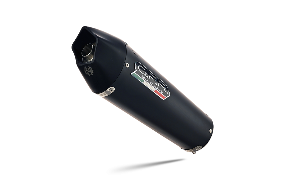 Exhaust compatible with Cf Moto 650 Nk 2021-2024, Gpe Ann. Black titanium, Slip-on exhaust including link pipe and removable db killer 