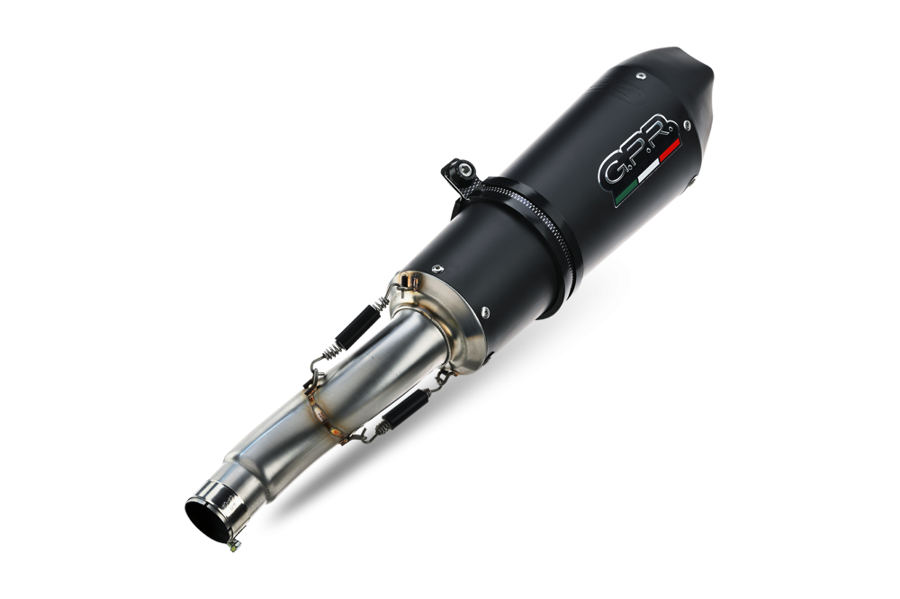 Exhaust compatible with Ducati Hypermotard 1100 - 1100 Evo 2007-2012, Gpe Ann. Black titanium, Dual slip-on including removable db killers and link pipes 