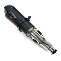 Exhaust compatible with Cf Moto 650 Nk 2021-2024, Gpe Ann. Black titanium, Slip-on exhaust including link pipe and removable db killer 