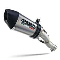 Exhaust compatible with Ducati Hypermotard 939 2016-2019, Gpe Ann. titanium, Slip-on exhaust including link pipe and removable db killer 