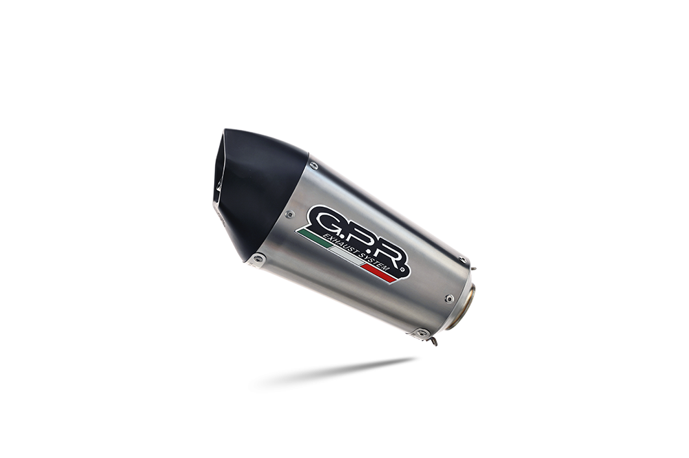 Exhaust compatible with Ducati Hypermotard 939 2016-2019, Gpe Ann. titanium, Slip-on exhaust including link pipe and removable db killer 