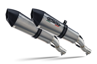 GPR escape compatible con  Aprilia Rsv 1000 R Factory 2004-2005, Gpe Ann. titanium, Par de terminales de escape homologados, con db killer extraíbles y tubos de conexión específicos 