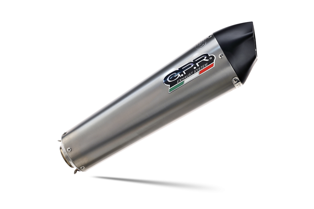 Exhaust compatible with Bmw F800GT 2017-2019, GP Evo4 Titanium, Slip-on exhaust including removable db killer and link pipe 