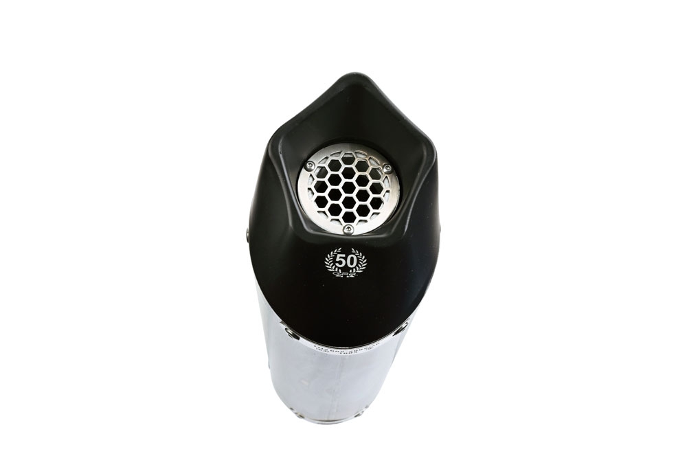 Exhaust compatible with Voge 900DSX 2024-2025, GP Evo4 Titanium, Slip-on exhaust including removable db killer and link pipe 