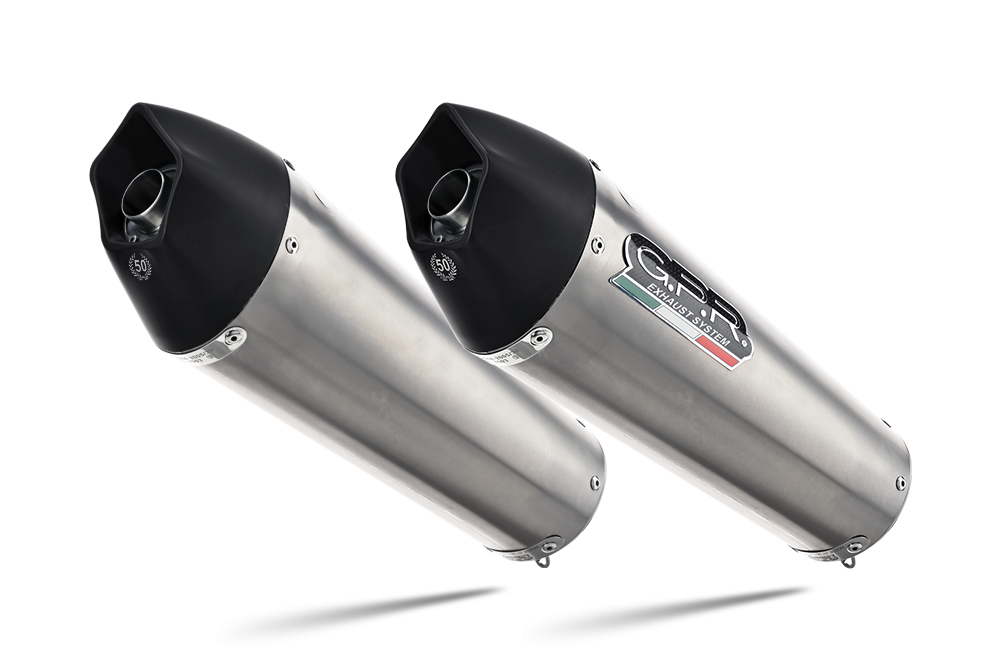Exhaust compatible with Aprilia Dorsoduro 750 2008-2016, Gpe Ann. titanium, Dual slip-on including removable db killers and link pipes 