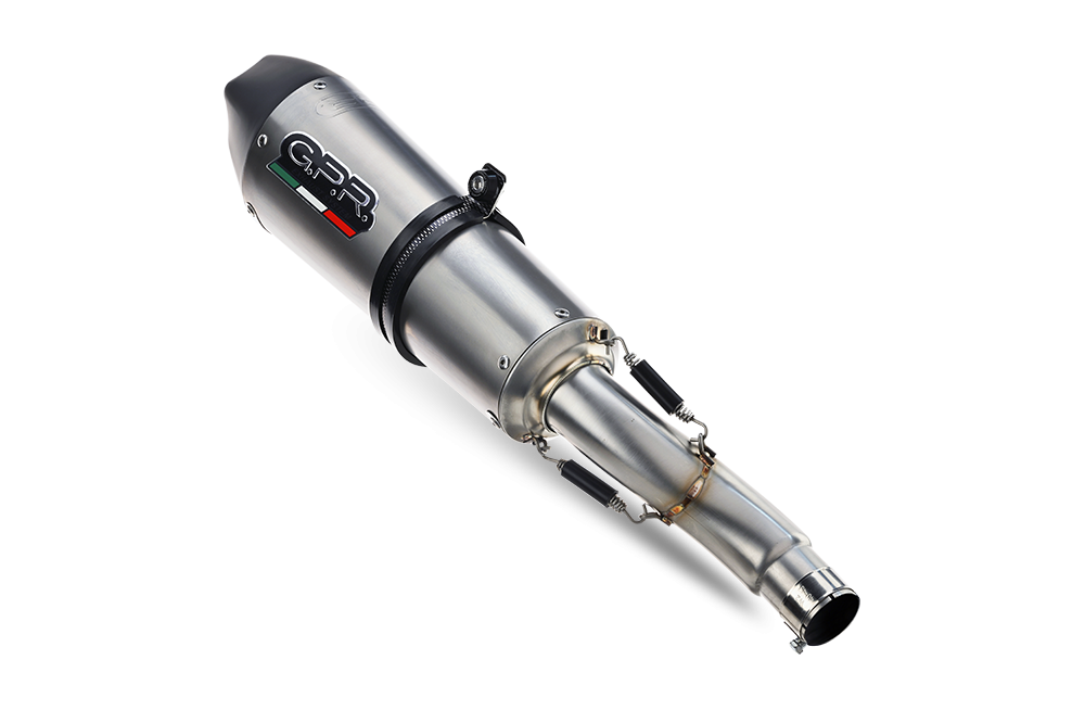 Exhaust compatible with Ducati Hypermotard 939 2016-2019, Gpe Ann. titanium, Slip-on exhaust including link pipe and removable db killer 