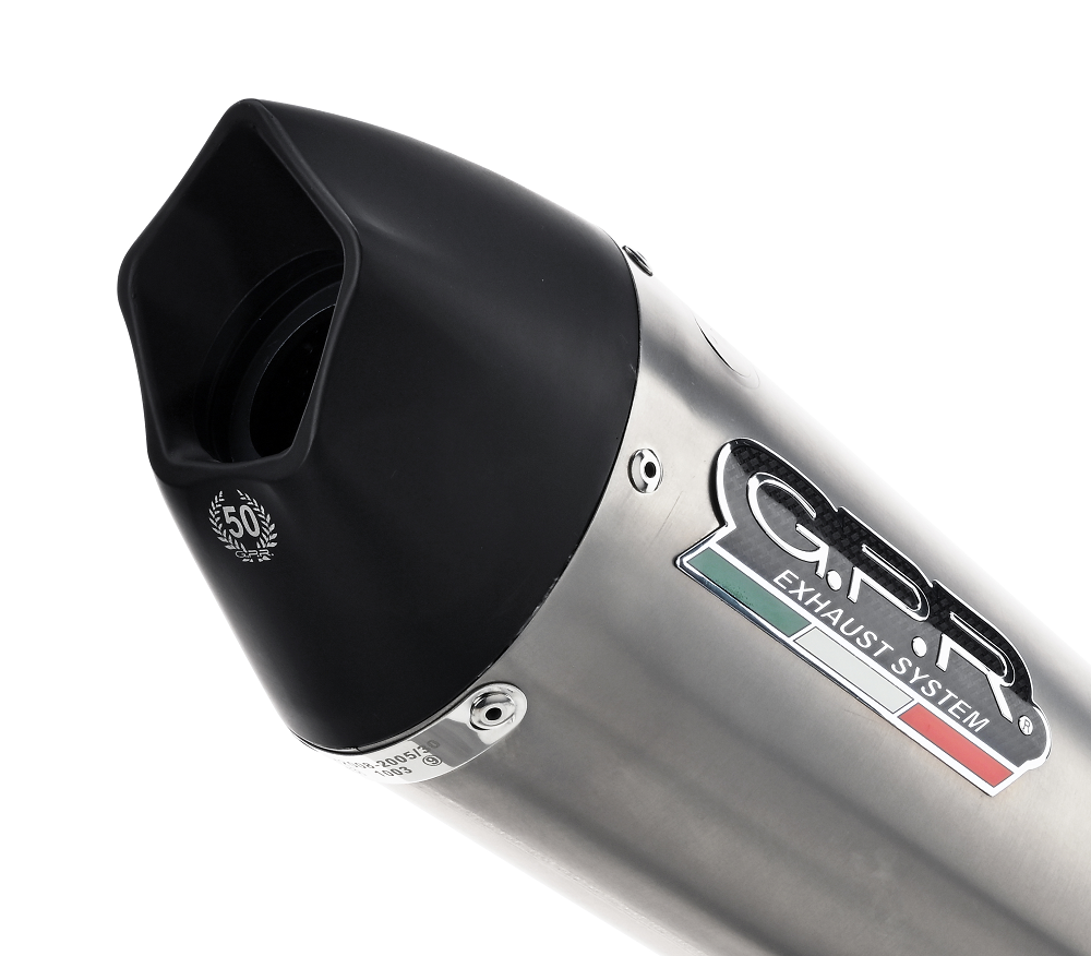Exhaust compatible with Ducati Hypermotard 939 2016-2019, Gpe Ann. titanium, Slip-on exhaust including link pipe and removable db killer 