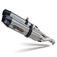 Exhaust compatible with Aprilia Dorsoduro 750 2008-2016, Gpe Ann. titanium, Dual slip-on including removable db killers and link pipes 