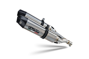 Exhaust compatible with Aprilia Dorsoduro 750 2008-2016, Gpe Ann. titanium, Dual slip-on exhausts including link pipes 