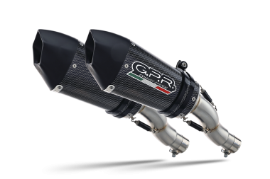 GPR escape compatible con  Ducati Hypermotard 1100 -1100 Evo  2007-2012, Gpe Ann. Poppy, Par de terminales de escape homologados, con db killer extraíbles y tubos de conexión específicos 