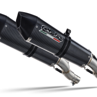 Exhaust compatible with Aprilia Shiver 900 2017-2020, GP Evo4 Poppy, Dual slip-on including removable db killers and link pipes 