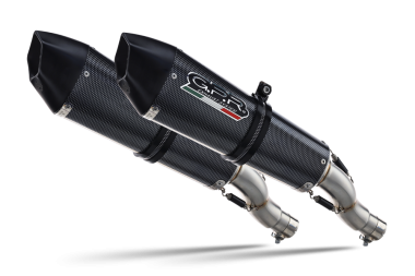 Exhaust compatible with Aprilia Dorsoduro 900 2017-2020, GP Evo4 Poppy, Dual slip-on including removable db killers and link pipes 
