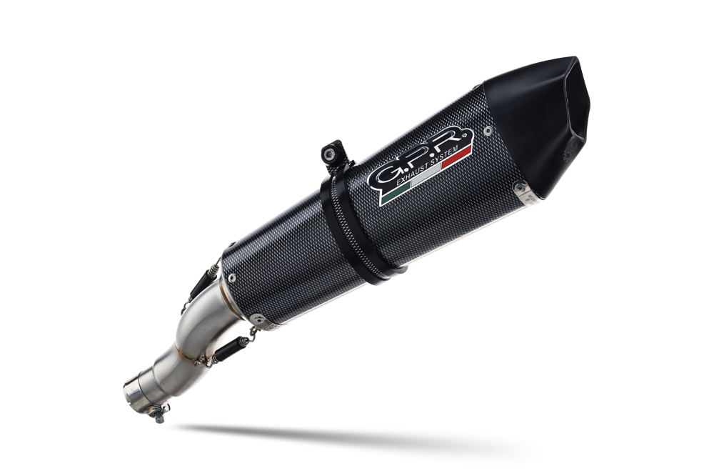 Exhaust compatible with Bmw F800R 2017-2019, GP Evo4 Poppy, Slip-on exhaust including removable db killer and link pipe 