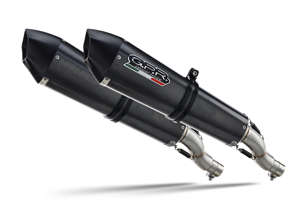 Exhaust compatible with Bmw K1600GTL 2021-2025, GP Evo4 Poppy, Dual slip-on including removable db killers and link pipes 