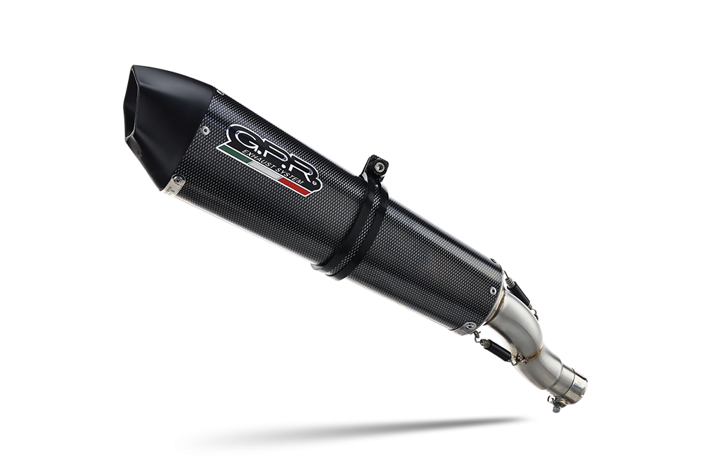 Exhaust compatible with Bmw K1300S K1300R 2009-2014, Gpe Ann. Poppy, Slip-on exhaust including removable db killer and link pipe 