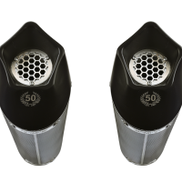 Exhaust compatible with Bmw K1600GTL 2021-2025, GP Evo4 Poppy, Dual slip-on including removable db killers and link pipes 