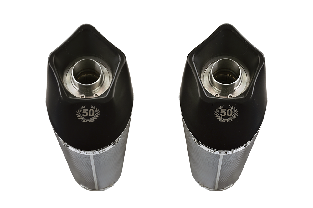 Exhaust compatible with Bmw R1200S 2006-2008, Gpe Ann. Poppy, Dual slip-on including removable db killers and link pipes 
