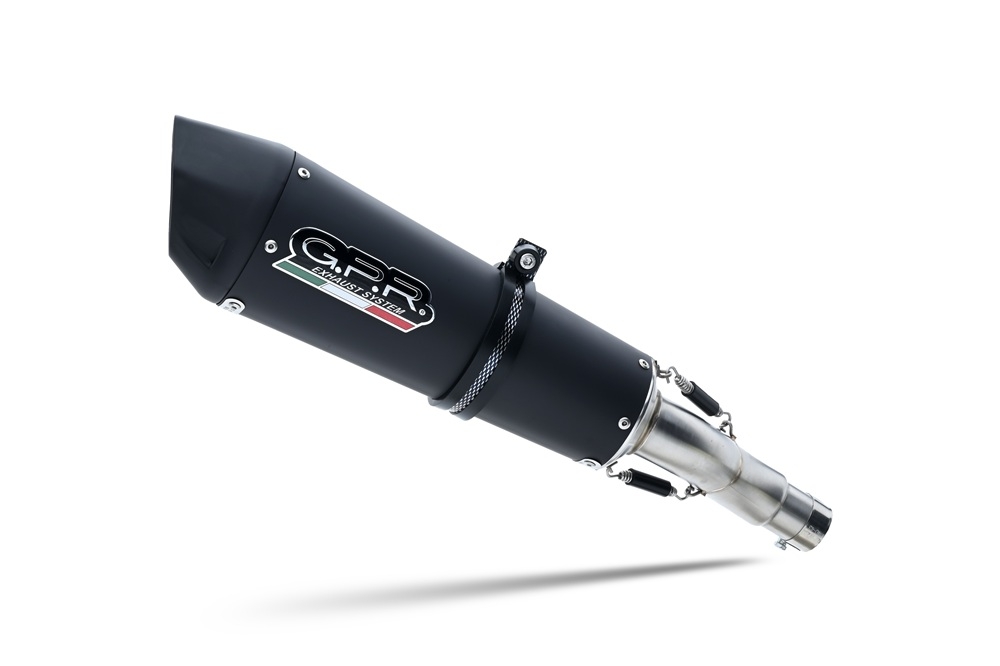 GPR exhaust compatible with  Triumph Daytona 660 2023-2025, New Grand Prix Evo Black Titanium, Full system exhaust, including removable db killer  