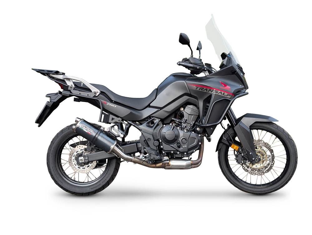 Exhaust compatible with Honda TRANSALP 750 2024-2025, Dual Poppy, Slip-on exhaust including removable db killer and link pipe 