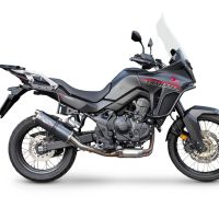 Exhaust compatible with Honda TRANSALP 750 2024-2025, Dual Poppy, Slip-on exhaust including removable db killer and link pipe 