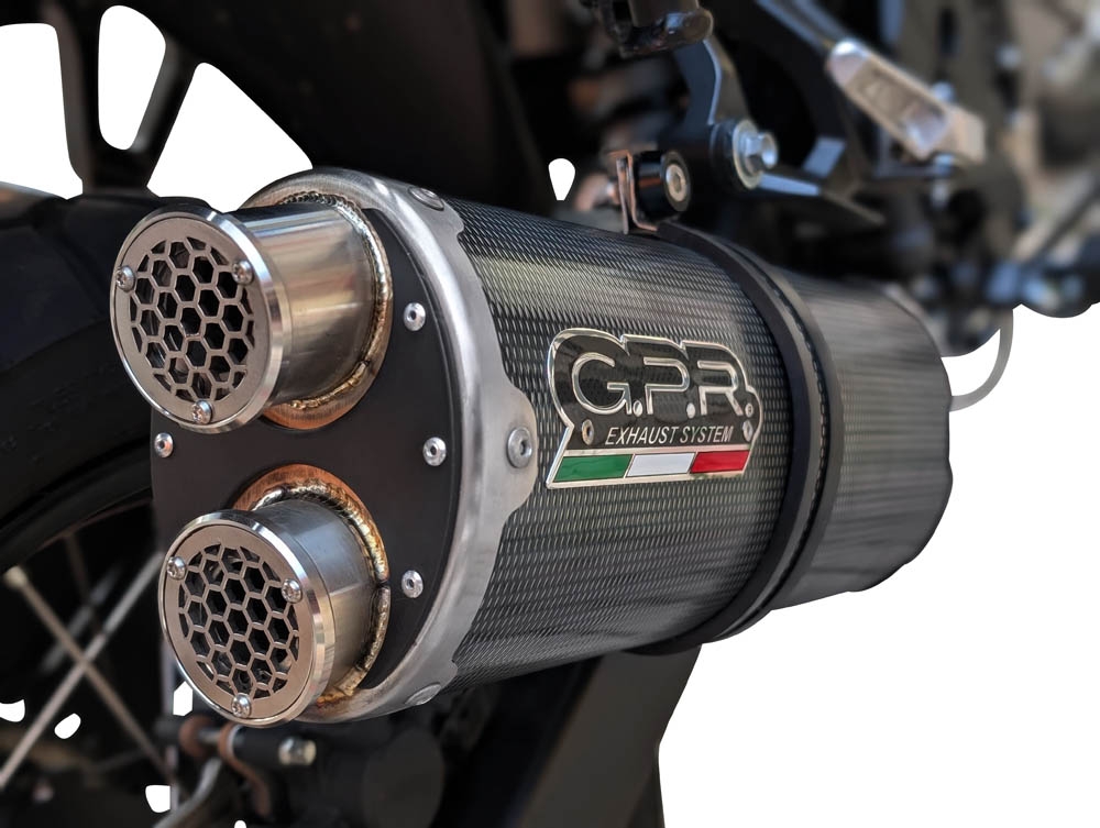 Exhaust compatible with Honda TRANSALP 750 2024-2025, Dual Poppy, Slip-on exhaust including removable db killer and link pipe 