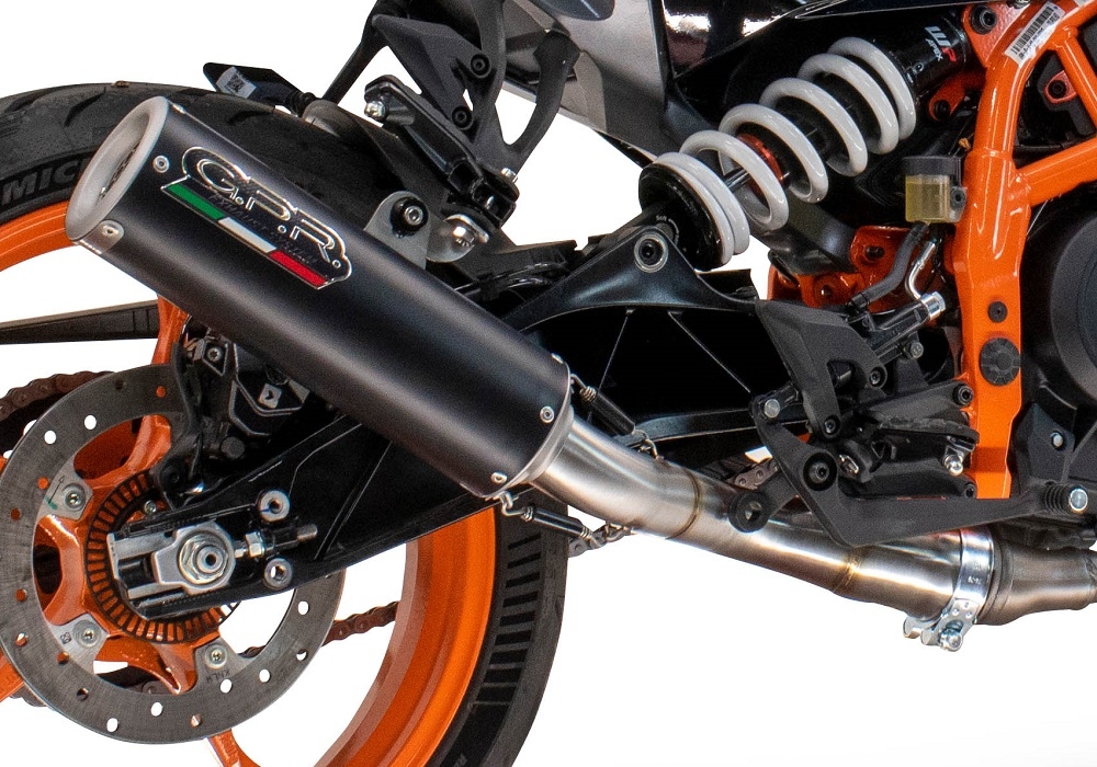 Exhaust compatible with Husqvarna Svartpilen 401 2024-2025, M3 Black Titanium, Slip-on exhaust including removable db killer and link pipe, EPA-compliant 