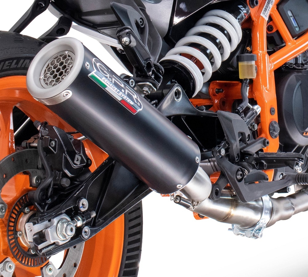 Exhaust compatible with Husqvarna Svartpilen 401 2024-2025, M3 Black Titanium, Slip-on exhaust including removable db killer and link pipe, EPA-compliant 