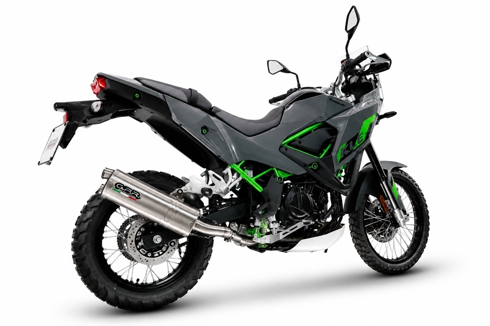 GPR exhaust compatible with Kawasaki KLE 500 2026-2027, Dual Inox, Slip-on exhaust including removable db killer and link pipe 