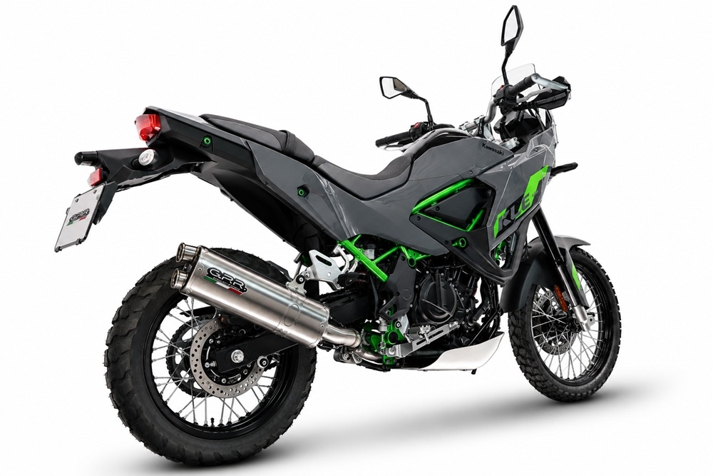 GPR exhaust compatible with Kawasaki KLE 500 2026-2027, Dual Inox, Slip-on exhaust including removable db killer and link pipe 