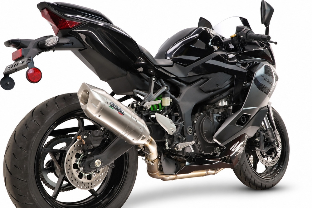 GPR exhaust compatible with Kawasaki Zx-4RR 2024-2026, Furore-X Acciaio Inox, Slip-on exhaust including removable db killer and link pipe, not EPA-compliant 