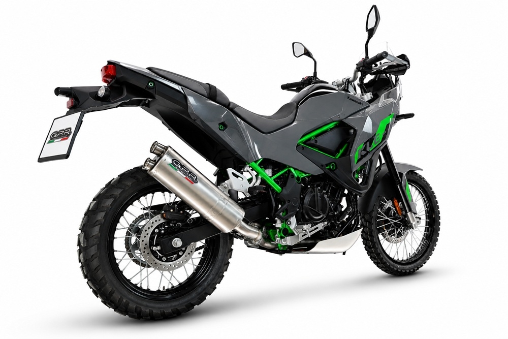 GPR exhaust compatible with Kawasaki KLE 500 2026-2027, Dual Inox, Slip-on exhaust including removable db killer and link pipe 
