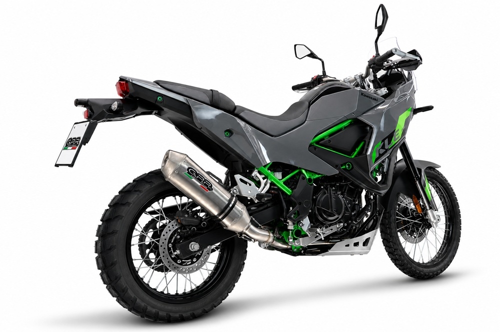 GPR exhaust compatible with Kawasaki KLE 500 2026-2027, PENTA ADVENTURE FULL TITANIUM, Slip-on exhaust including removable db killer and link pipe, EPA-compliance NOT required 