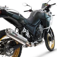 GPR exhaust compatible with Kove 800X 2024-2026, Dune Triovale Titanio, Slip-on exhaust including removable db killer and link pipe, EPA-compliant 