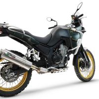 GPR exhaust compatible with Kove 800X 2024-2026, Dune Triovale Titanio, Slip-on exhaust including removable db killer and link pipe, EPA-compliant 