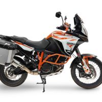 GPR TECH compatible con  Ktm Lc 8 Adventure 1190 2013/2016 e3 Par de maletas laterales en aluminio con lado derecho contorneado, color plata con portaequipajes específico Capacidad 38 LT. + 32 LT.