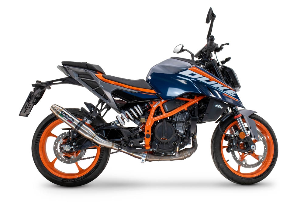 Exhaust compatible with Ktm 250 DUKE 2024-2025, Deeptone Inox, Slip-on exhaust including removable db killer and link pipe, EPA-compliant 