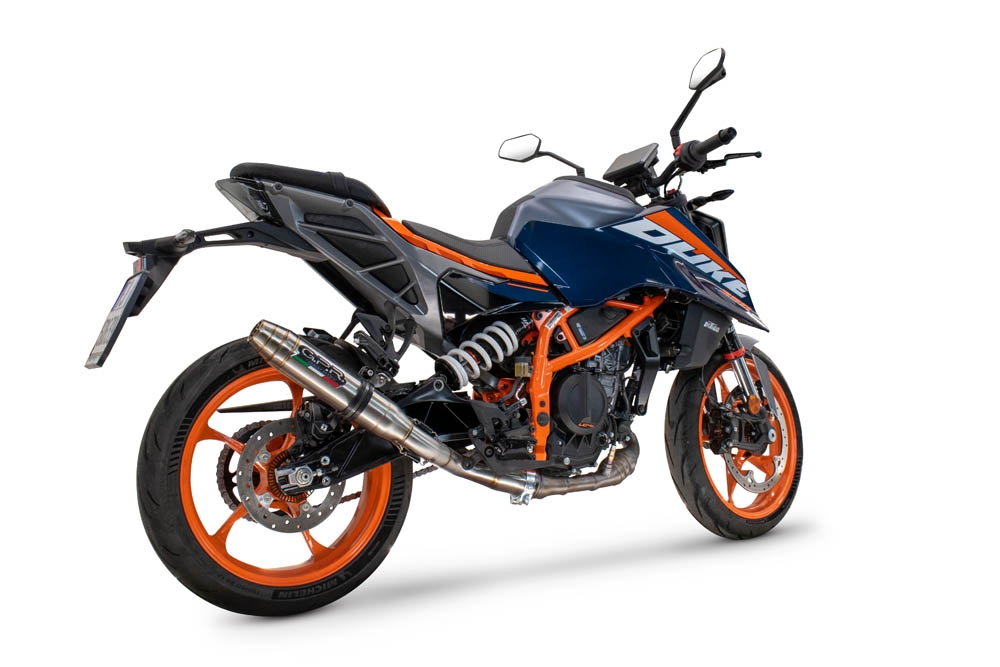 Exhaust compatible with Ktm 250 DUKE 2024-2025, Deeptone Inox, Slip-on exhaust including removable db killer and link pipe, EPA-compliant 