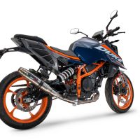 Exhaust compatible with Ktm 250 DUKE 2024-2025, Deeptone Inox, Slip-on exhaust including removable db killer and link pipe, EPA-compliant 