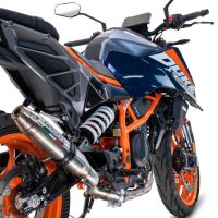 Exhaust compatible with Ktm 250 DUKE 2024-2025, Deeptone Inox, Slip-on exhaust including removable db killer and link pipe, EPA-compliant 