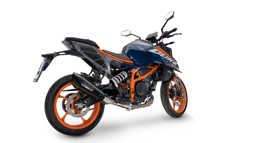 Exhaust compatible with Ktm 200 DUKE 2024-2025, GP-Revo Black Titanium, Slip-on exhaust including removable db killer and link pipe, EPA-compliant 