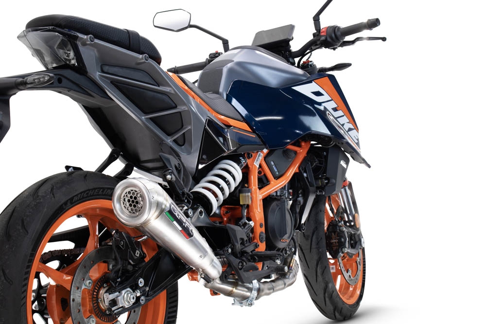 Exhaust compatible with Ktm 250 DUKE 2024-2025, Powercone Evo, Slip-on exhaust including removable db killer and link pipe, EPA-compliant 