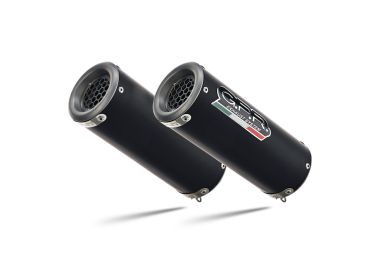 GPR escape compatible con  Ducati Monster 696 2008-2014, M3 Black Titanium, Par de terminales de escape homologados, con db killer extraíbles y tubos de conexión específicos 