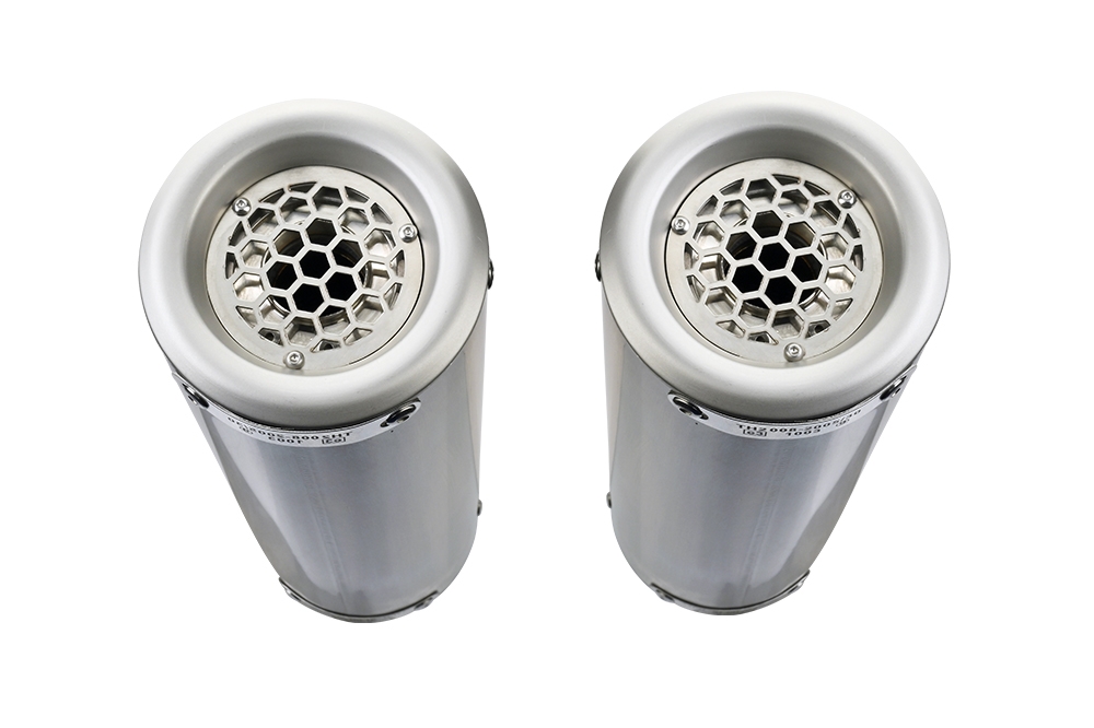 Exhaust compatible with Aprilia Shiver 900 2017-2020, M3 Inox , Dual slip-on including removable db killers and link pipes, EPA-compliant 