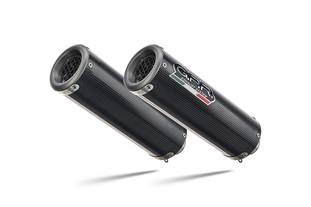 Exhaust compatible with Aprilia Shiver 900 2017-2020, M3 Poppy , Dual slip-on including removable db killers and link pipes, EPA-compliant 